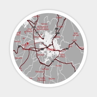 Florence red/ grey map Magnet